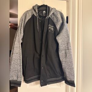 Ecko Unlimited Black and Gray Varsity Jacket 2XL